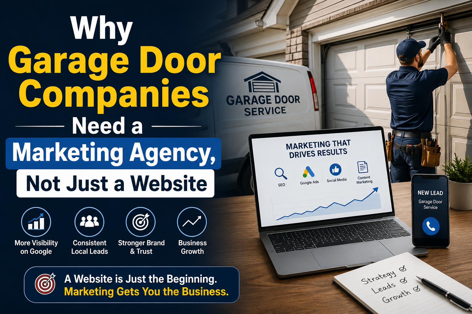 Why Garage Door Companies Need a Marketing Agency, Not Just a Website