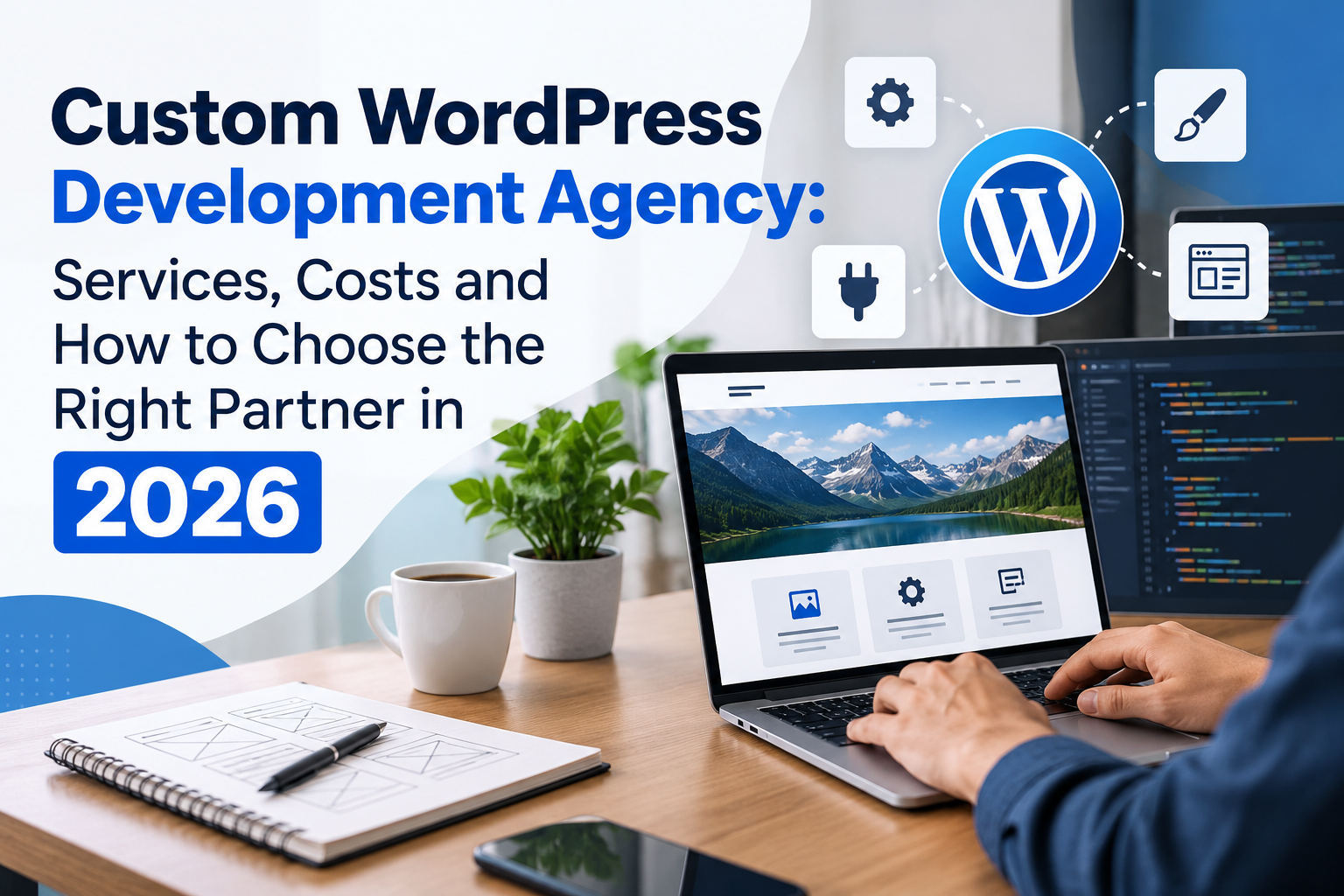 Custom WordPress agency team designing and developing a bespoke website
